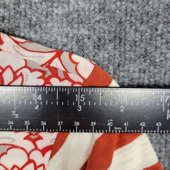 POSTMARK Anthropologie Red Floral Striped 3/4 Sleeve Henley Tee SIZE MEDIUM - Picture 7 of 13